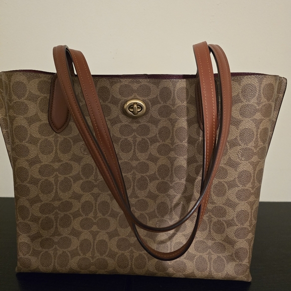 COACH Willow logo print tote bag - Picture 1 of 16